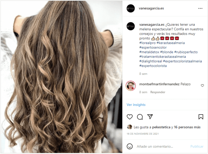 Instagram - Vanesa García - Peluquería en Almería - Loreal kerastase